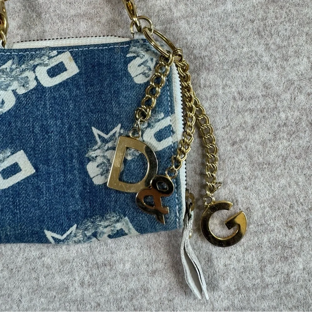 Dolce & Gabbana Blue Denim Bag with Gold Charm - Picture 2 of 4